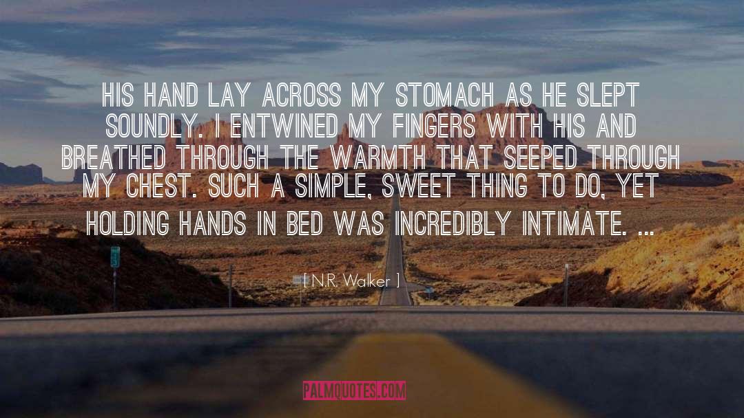 N.R. Walker Quotes: His hand lay across my