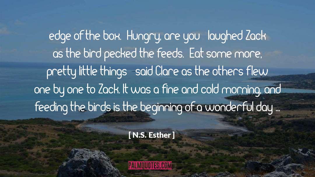 N.S. Esther Quotes: edge of the box. 