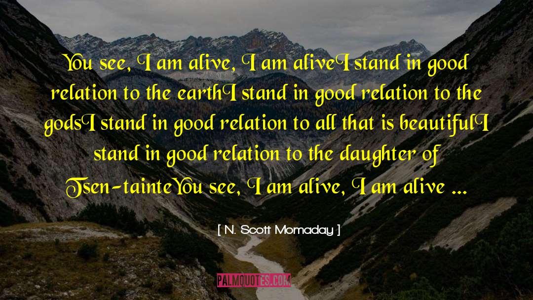 N. Scott Momaday Quotes: You see, I am alive,