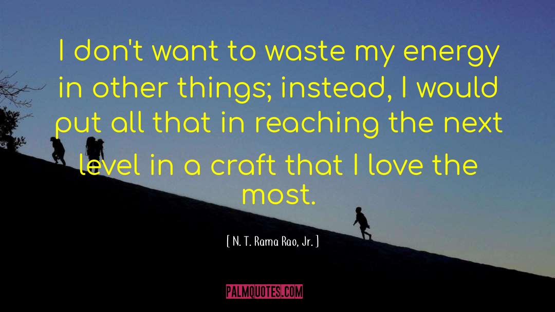 N. T. Rama Rao, Jr. Quotes: I don't want to waste