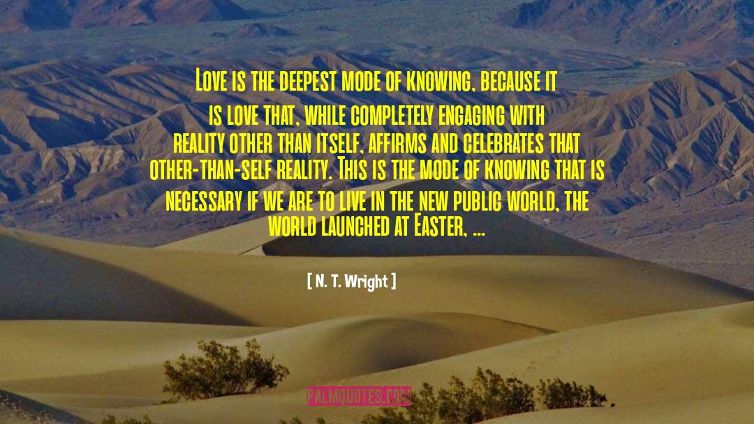 N. T. Wright Quotes: Love is the deepest mode