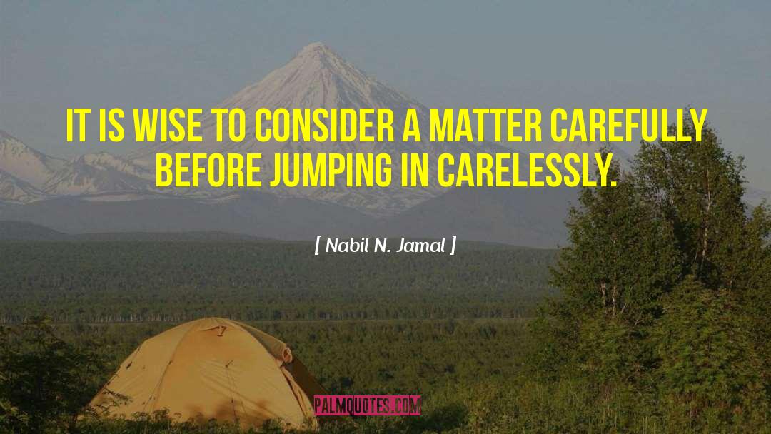 Nabil N. Jamal Quotes: It is wise to consider