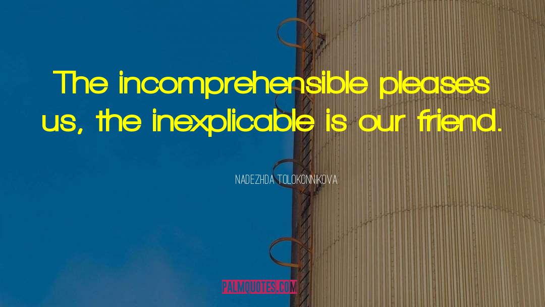 Nadezhda Tolokonnikova Quotes: The incomprehensible pleases us, the
