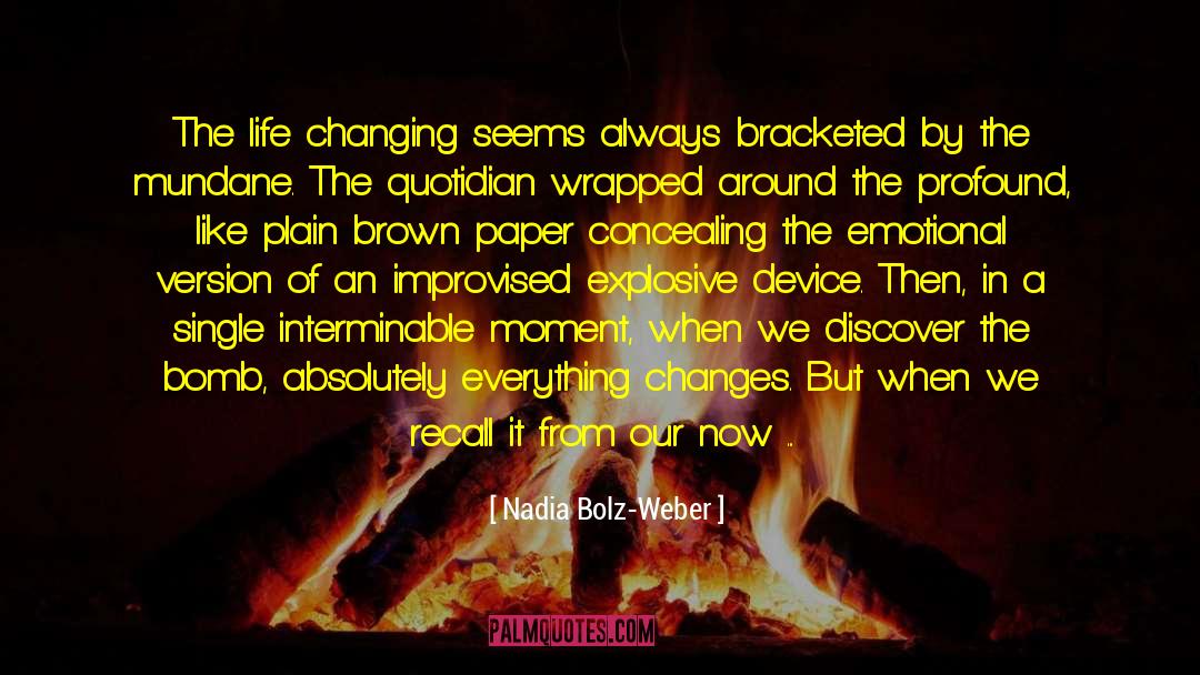Nadia Bolz-Weber Quotes: The life changing seems always