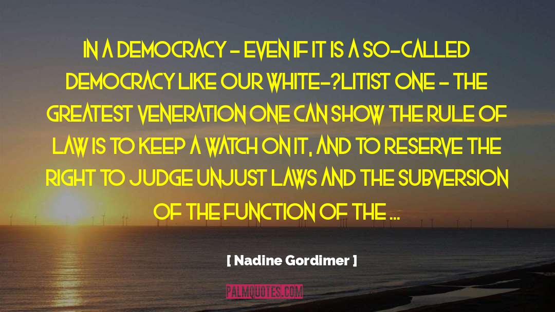 Nadine Gordimer Quotes: In a democracy - even