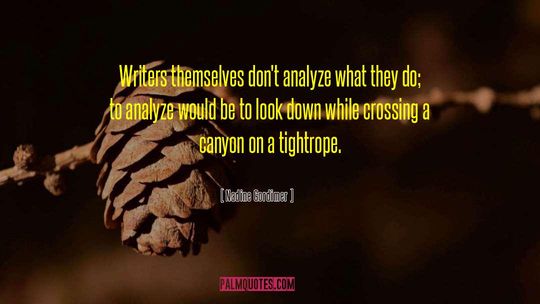 Nadine Gordimer Quotes: Writers themselves don't analyze what