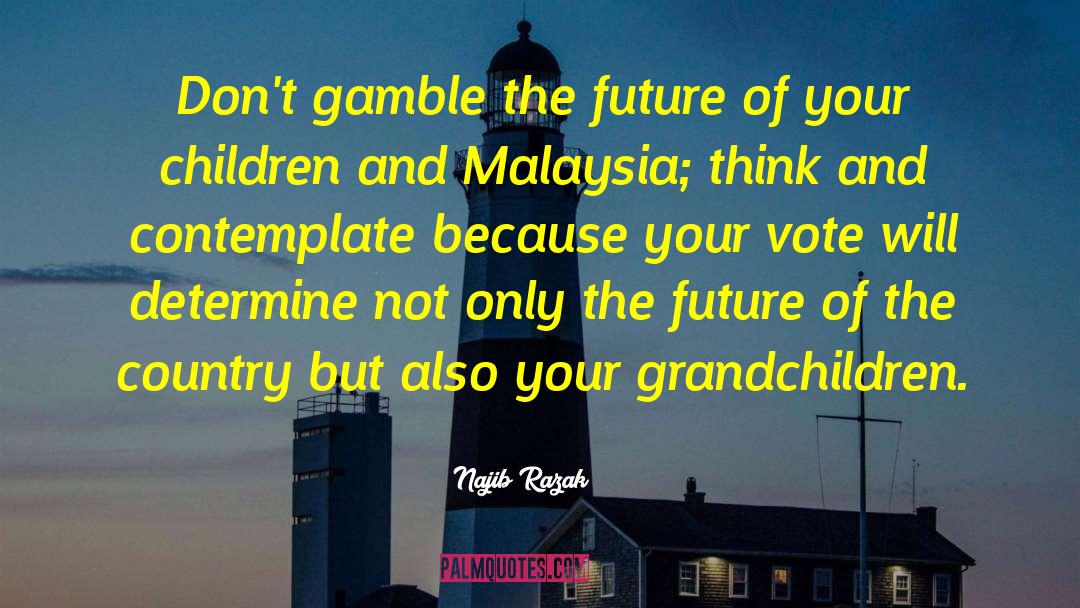 Najib Razak Quotes: Don't gamble the future of