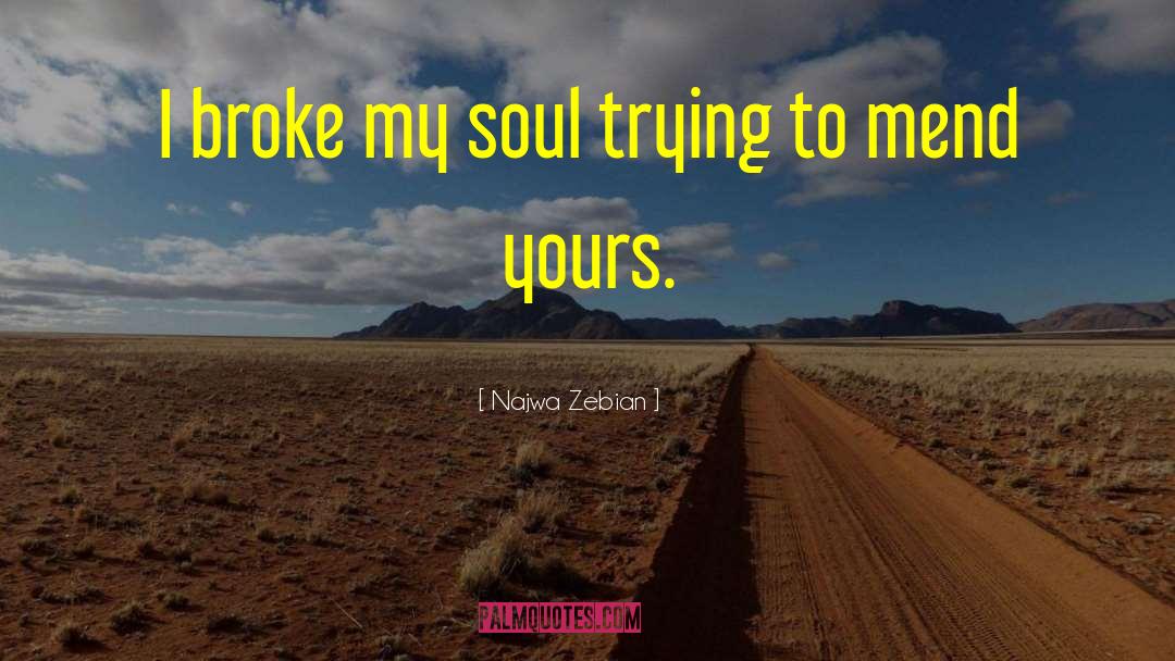 Najwa Zebian Quotes: I broke my soul trying