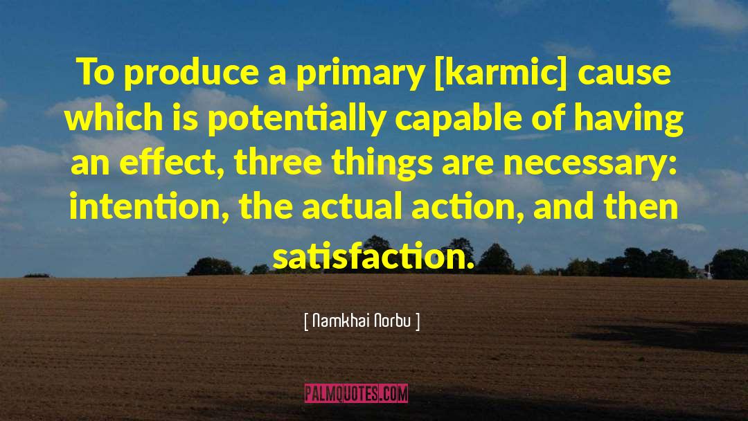 Namkhai Norbu Quotes: To produce a primary [karmic]