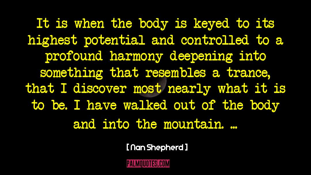 Nan Shepherd Quotes: It is when the body