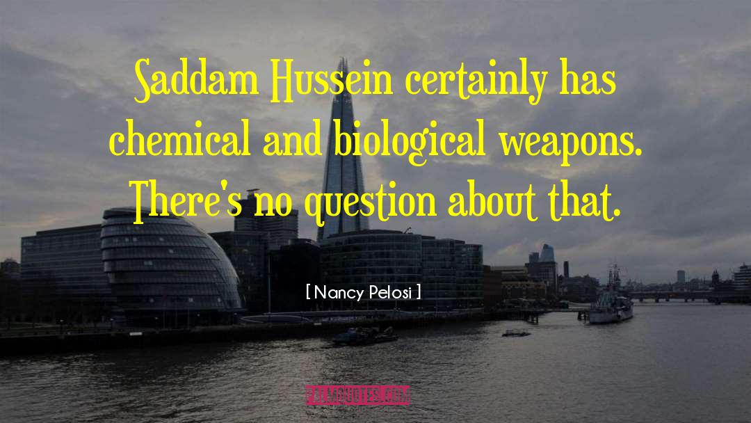 Nancy Pelosi Quotes: Saddam Hussein certainly has chemical