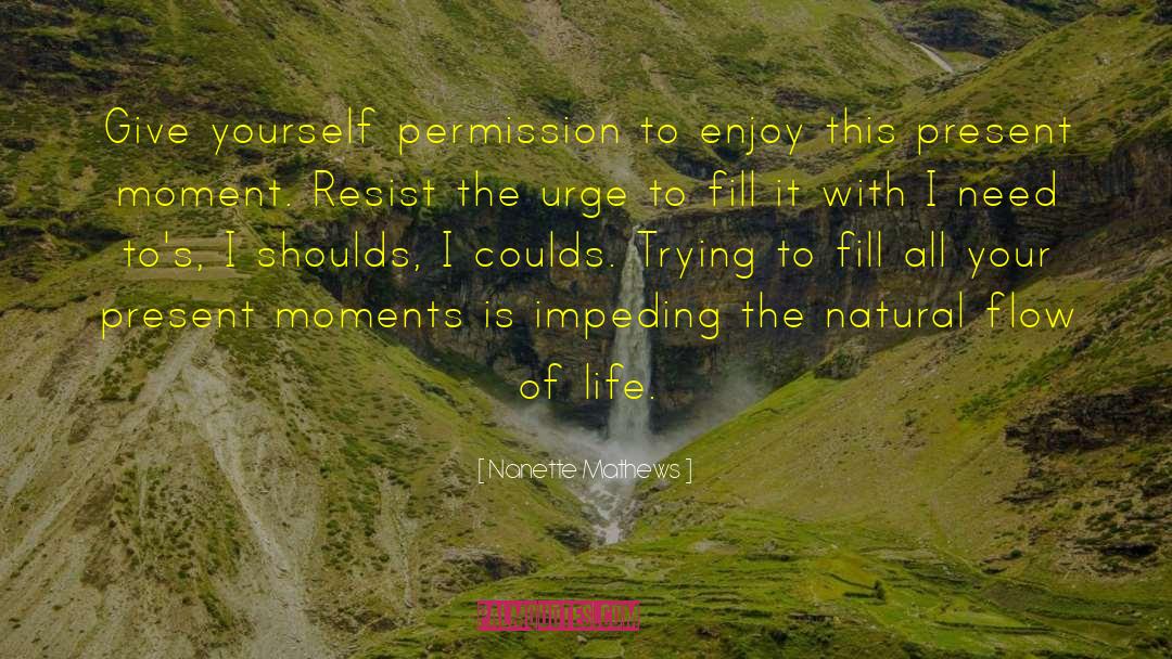 Nanette Mathews Quotes: Give yourself permission to enjoy