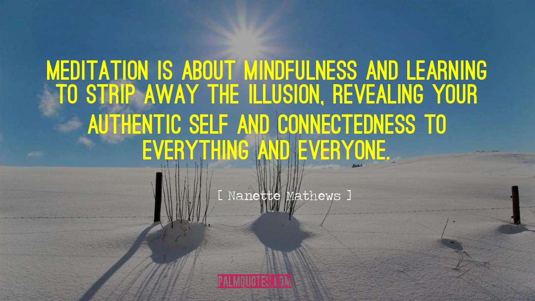 Nanette Mathews Quotes: Meditation is about mindfulness and
