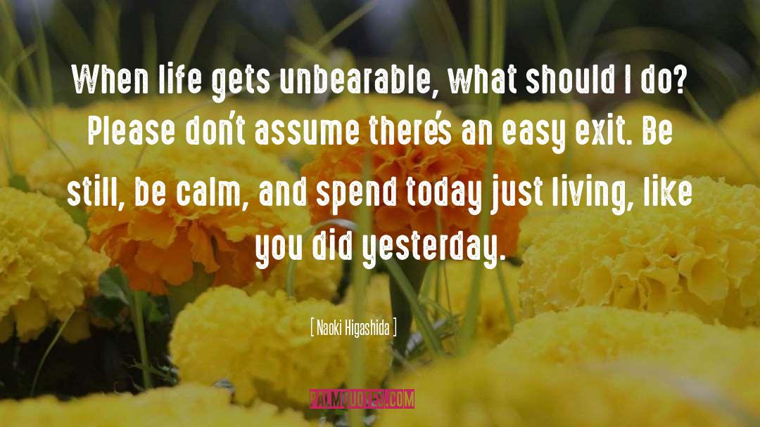Naoki Higashida Quotes: When life gets unbearable, what