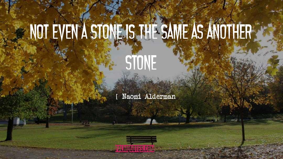 Naomi Alderman Quotes: Not even a stone is