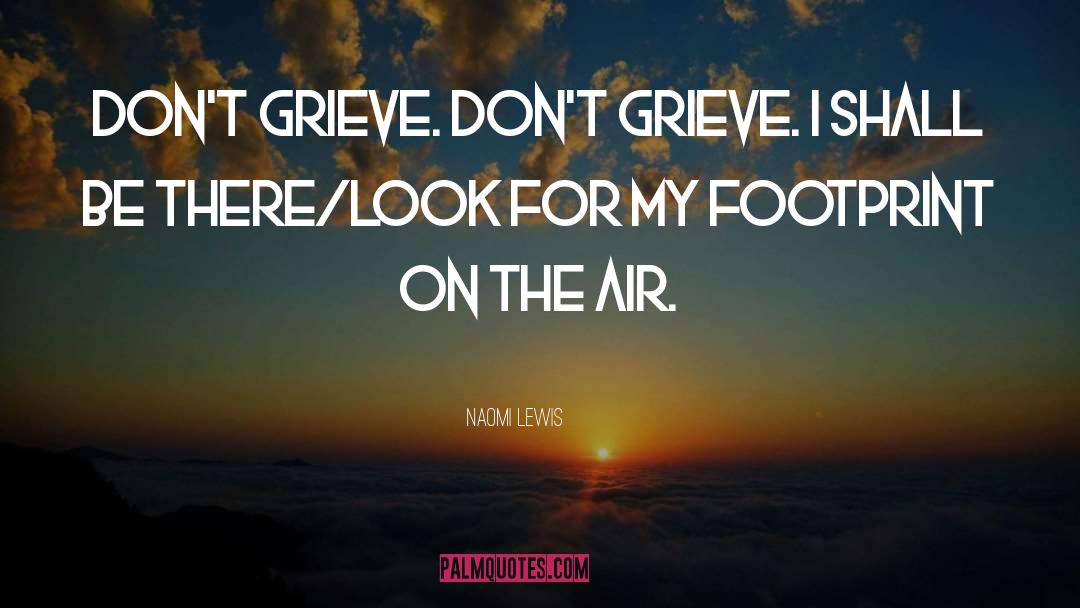 Naomi Lewis Quotes: Don't grieve. Don't grieve. I