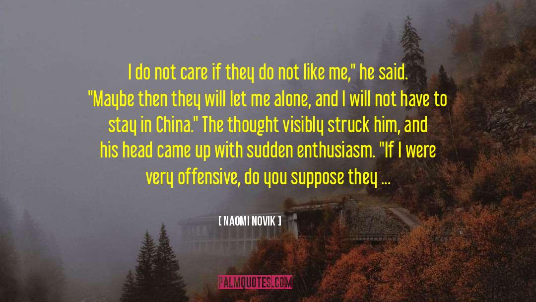 Naomi Novik Quotes: I do not care if