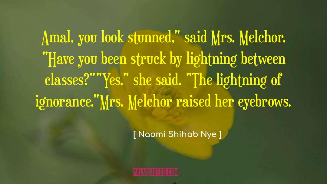 Naomi Shihab Nye Quotes: Amal, you look stunned,