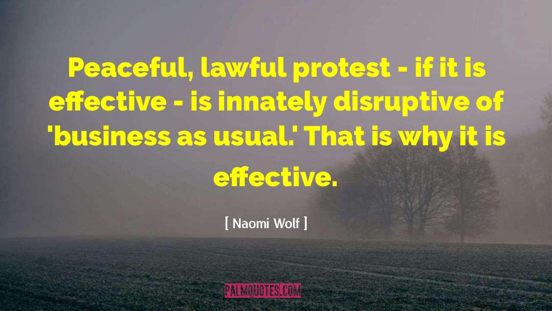 Naomi Wolf Quotes: Peaceful, lawful protest - if