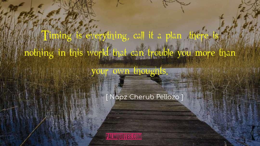 Napz Cherub Pellazo Quotes: Timing is everything, call it