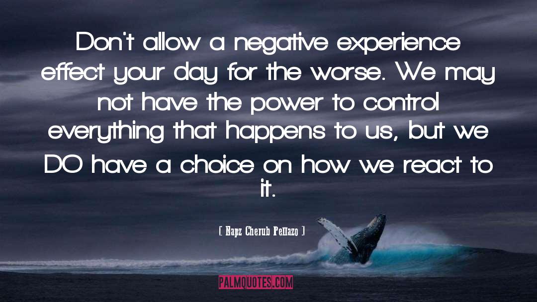 Napz Cherub Pellazo Quotes: Don't allow a negative experience