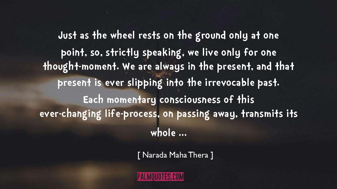 Narada Maha Thera Quotes: Just as the wheel rests