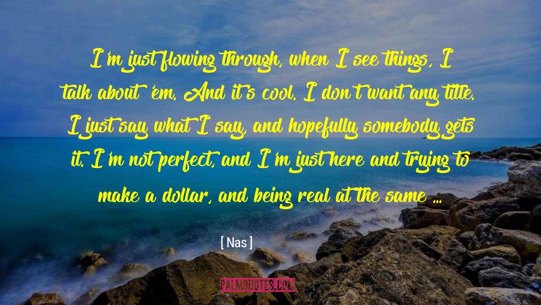 Nas Quotes: I'm just flowing through, when