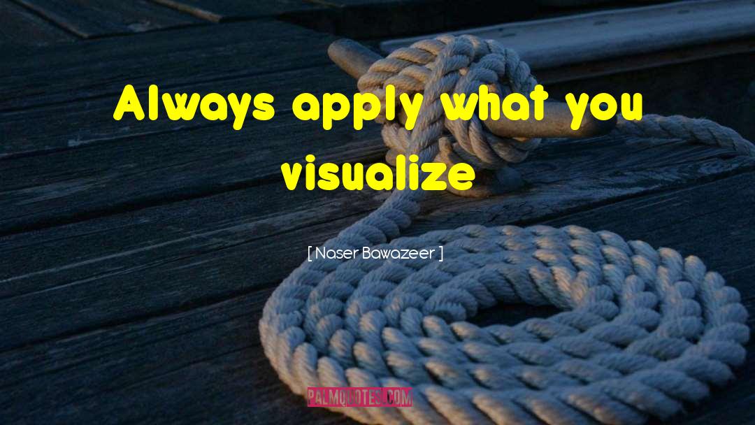 Naser Bawazeer Quotes: Always apply what you visualize