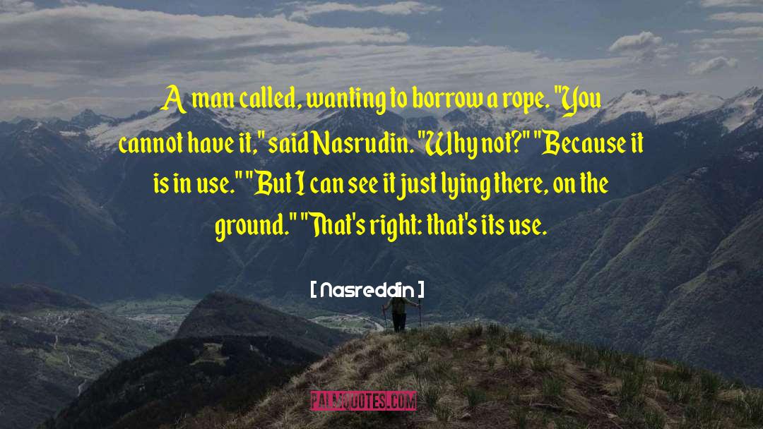 Nasreddin Quotes: A man called, wanting to