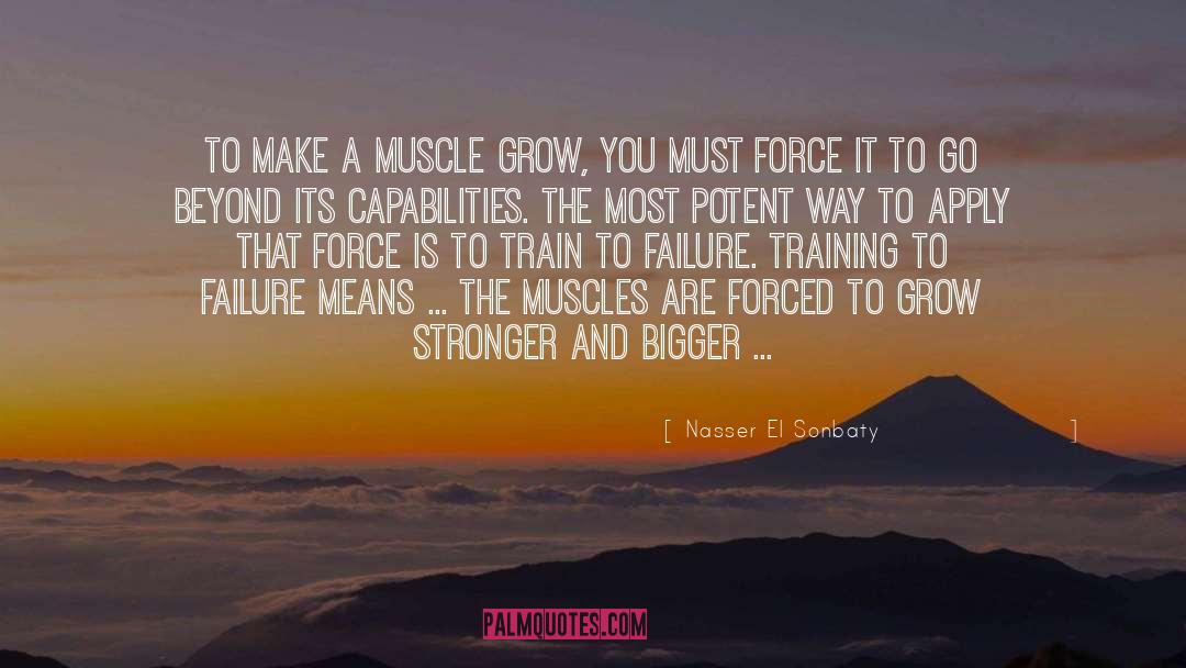 Nasser El Sonbaty Quotes: To make a muscle grow,