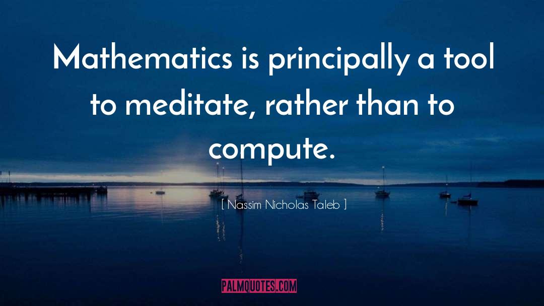 Nassim Nicholas Taleb Quotes: Mathematics is principally a tool