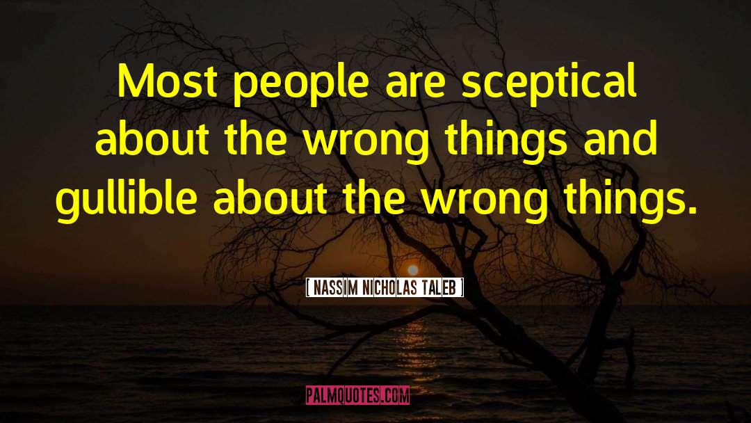 Nassim Nicholas Taleb Quotes: Most people are sceptical about