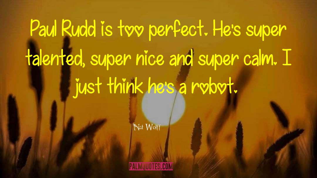 Nat Wolff Quotes: Paul Rudd is too perfect.