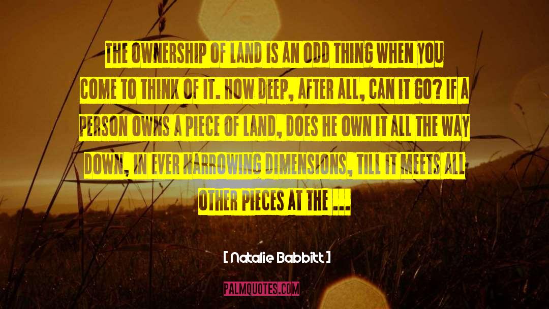 Natalie Babbitt Quotes: The ownership of land is