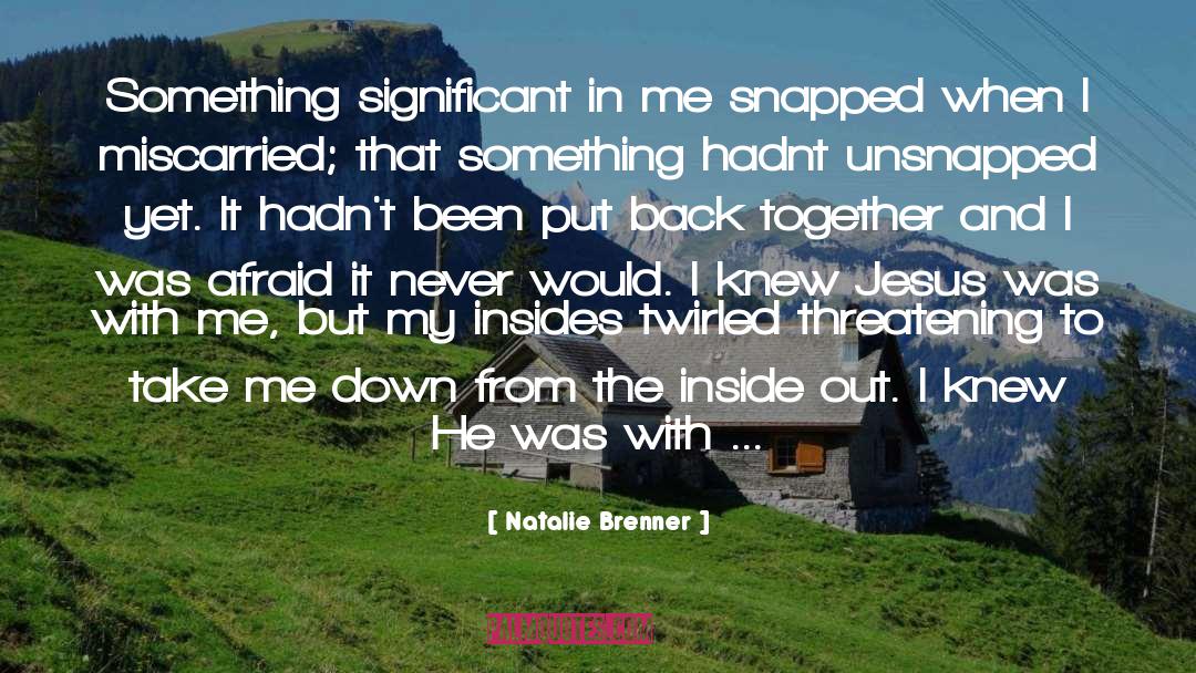 Natalie Brenner Quotes: Something significant in me snapped