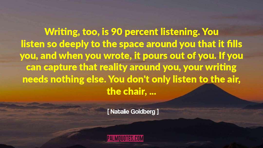 Natalie Goldberg Quotes: Writing, too, is 90 percent