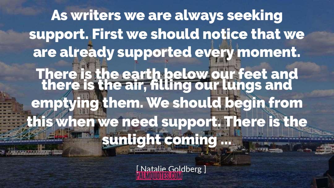 Natalie Goldberg Quotes: As writers we are always