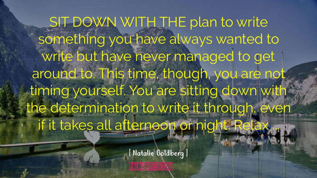 Natalie Goldberg Quotes: SIT DOWN WITH THE plan