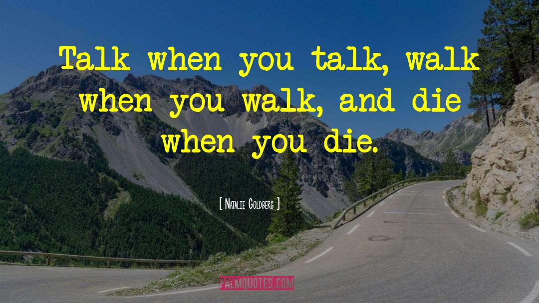 Natalie Goldberg Quotes: Talk when you talk, walk