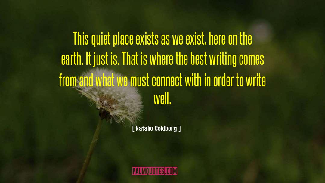 Natalie Goldberg Quotes: This quiet place exists as