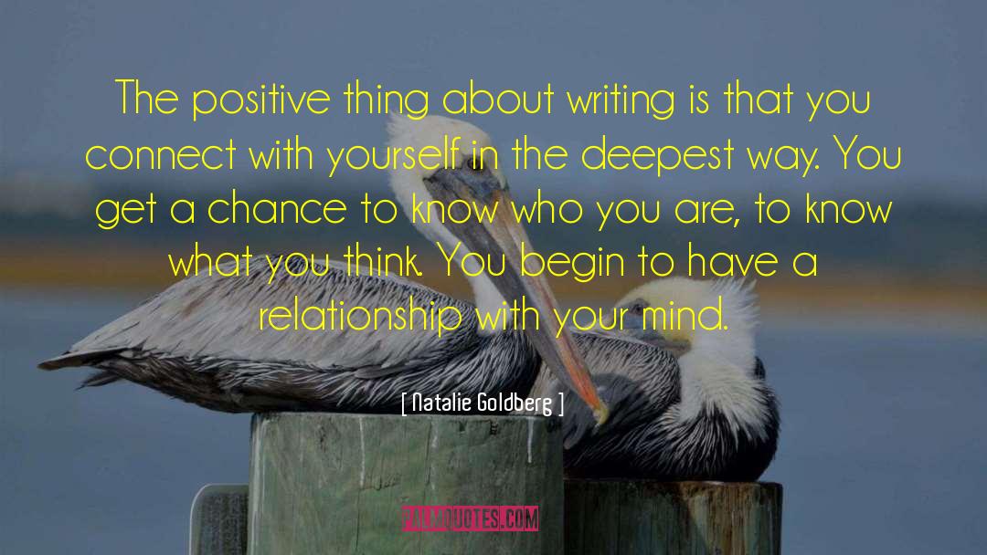 Natalie Goldberg Quotes: The positive thing about writing