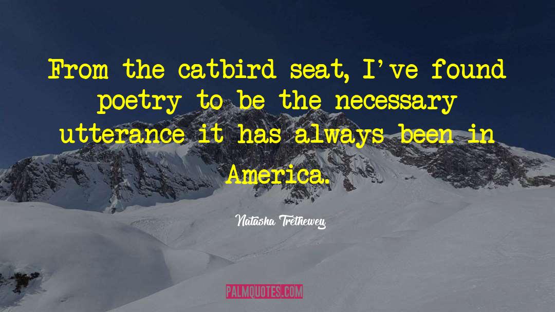 Natasha Trethewey Quotes: From the catbird seat, I've