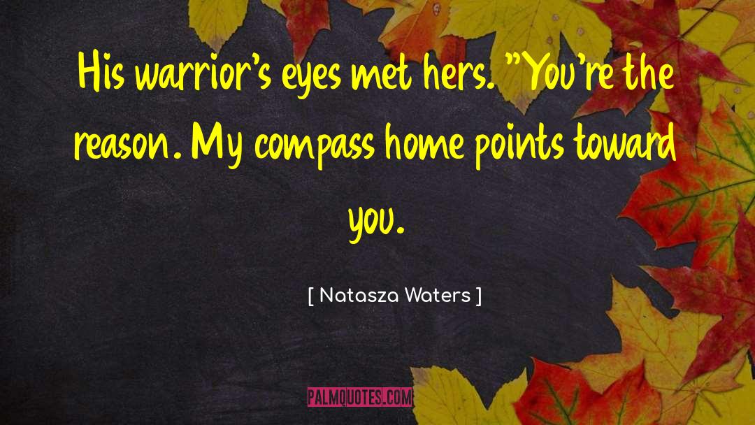 Natasza Waters Quotes: His warrior's eyes met hers.