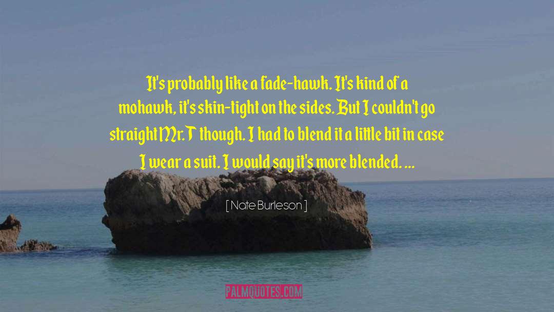 Nate Burleson Quotes: It's probably like a fade-hawk.