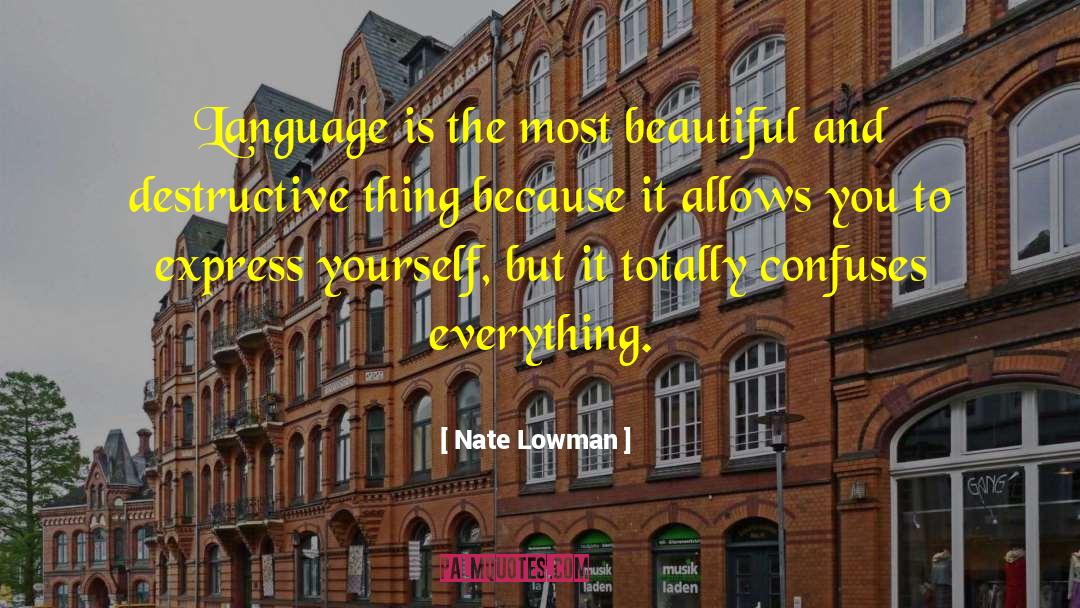 Nate Lowman Quotes: Language is the most beautiful