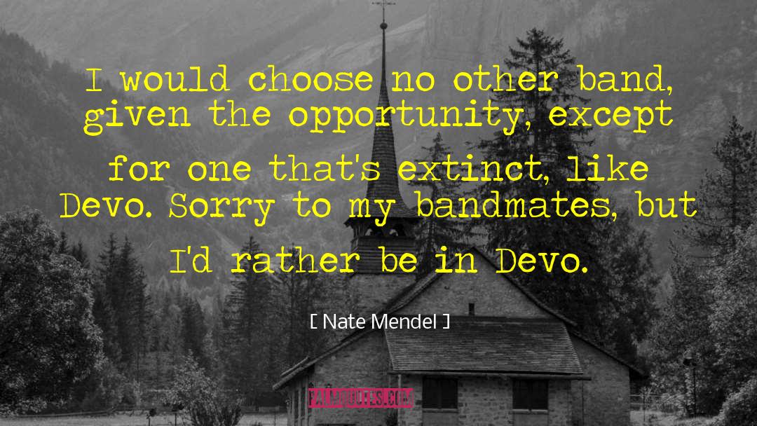 Nate Mendel Quotes: I would choose no other