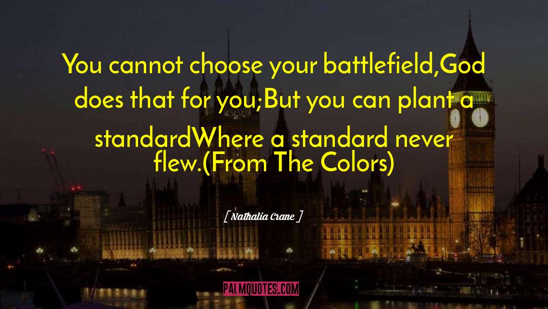 Nathalia Crane Quotes: You cannot choose your battlefield,<br>God