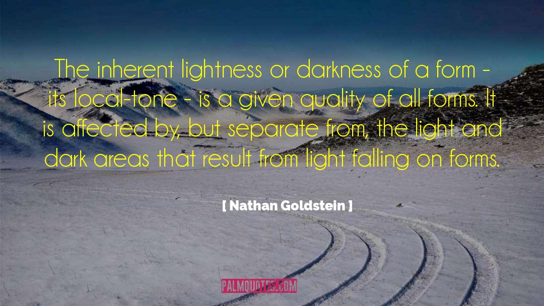 Nathan Goldstein Quotes: The inherent lightness or darkness