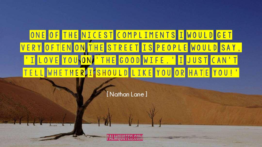 Nathan Lane Quotes: One of the nicest compliments