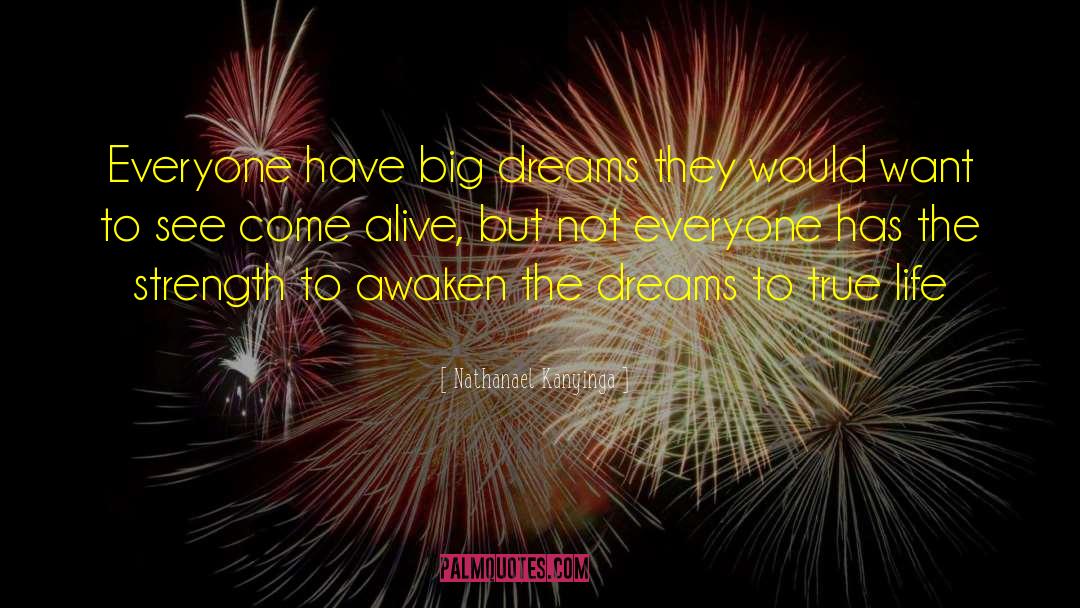 Nathanael Kanyinga Quotes: Everyone have big dreams they